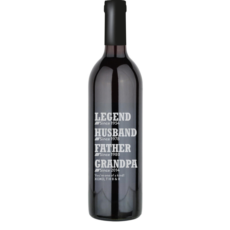 Legend Husband Father Grandpa Custom Wine Bottle
