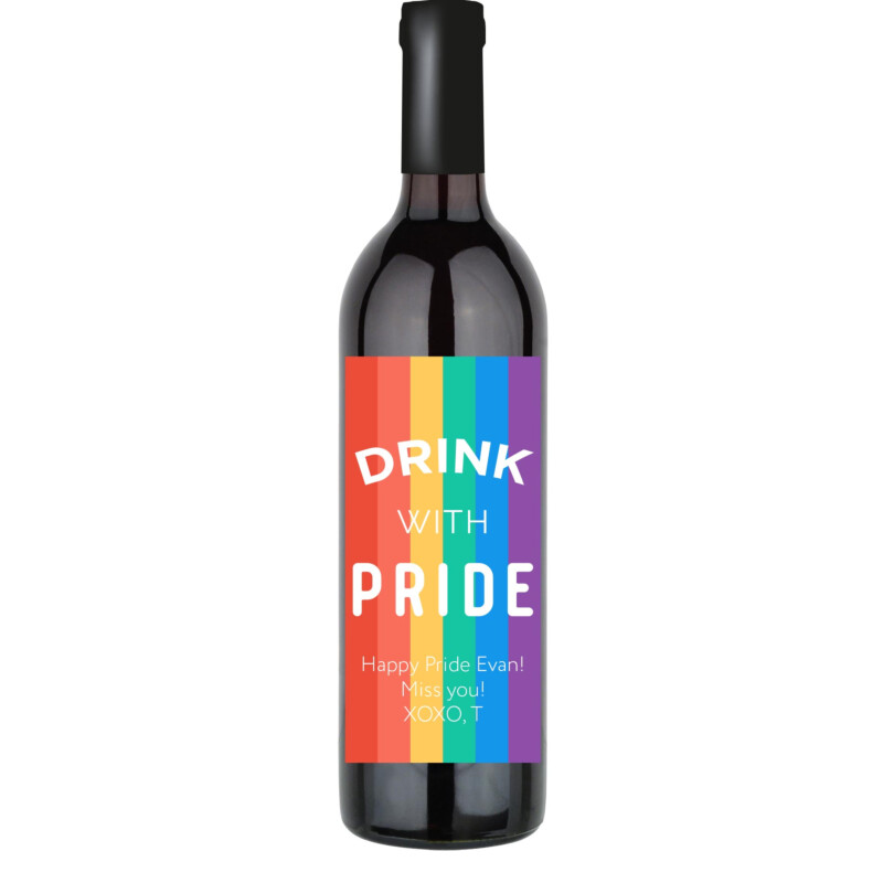 Drink with Pride Custom Wine Bottle